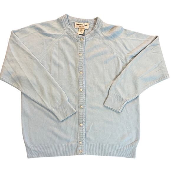 Hampshire Studio Cardigan & Top Petite Large USA Pearl Button Up Blue Acrylic - Picture 4 of 10